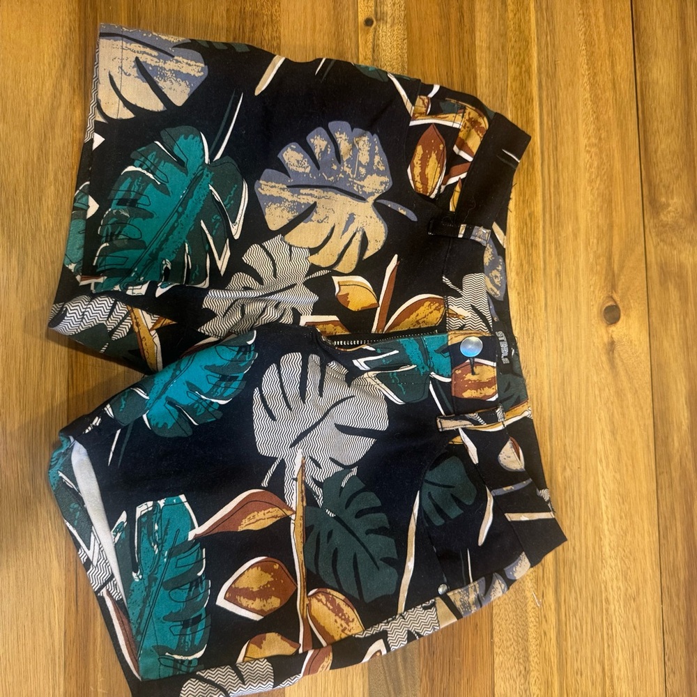 Tropical Leaf Print Shorts
